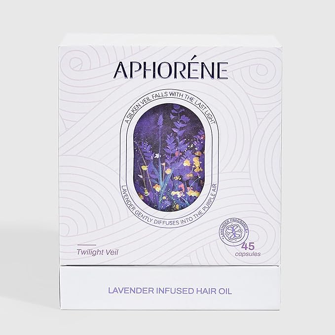 APHORENE Hair Repair Oil Capsules for Frizzy or Damaged Hair – Lightweight Leave-In Serum with Vitamins & Lavender Scent, Heat Protectant, 45 Capsules