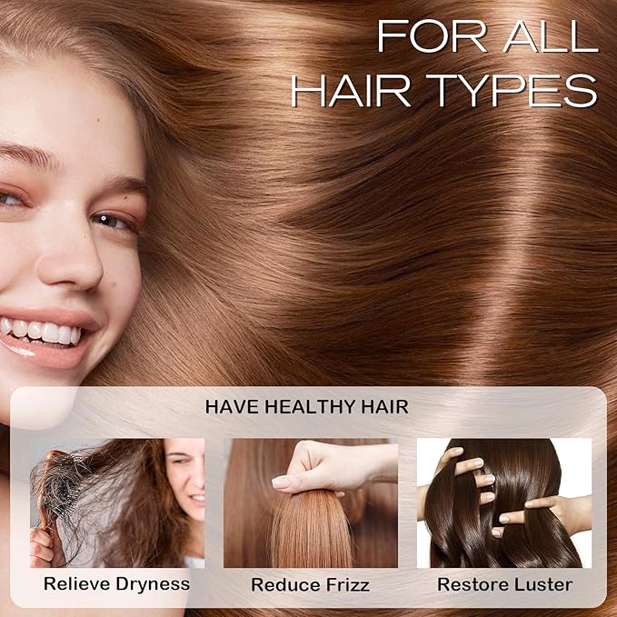 FlowFish Hair Treatment Oil, Clear Hair Oil Spray Improve Dry and Frizzy Hair, Curly Hair, Detangling, Styling and Moisturizing - for Women & Men Daily Care