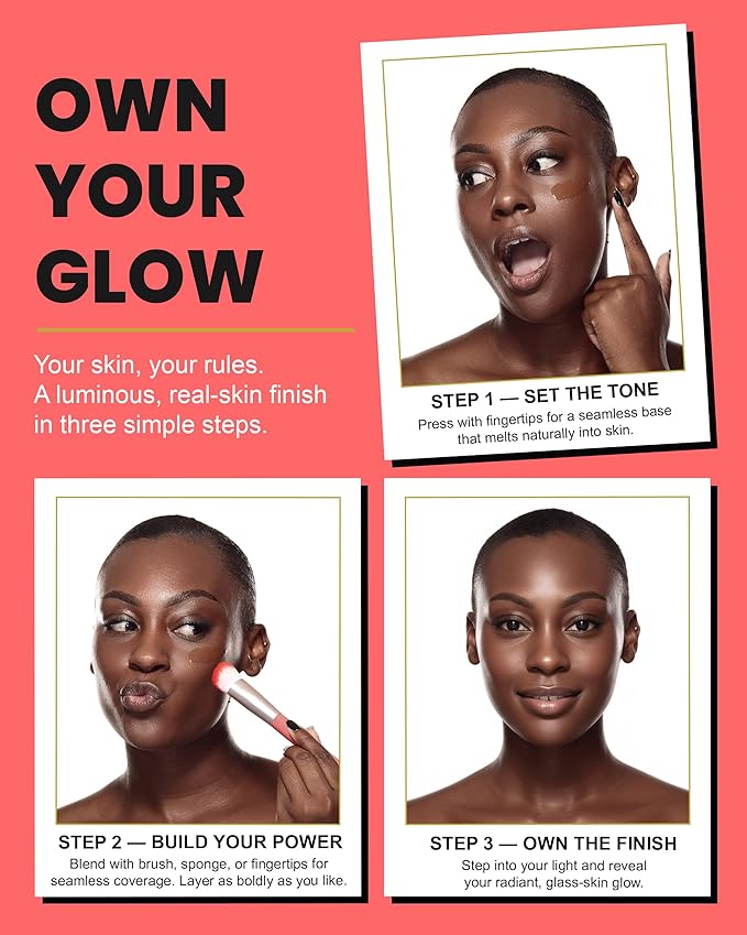Kirby Kosmetics Konfident Glow Skin Tint – Bronze Bravery Hydrating Oil-Free Glass-Skin Foundation, Buildable Light-to-Medium Coverage, 30 ml – Inclusive Clean Makeup for Radiant Confidence