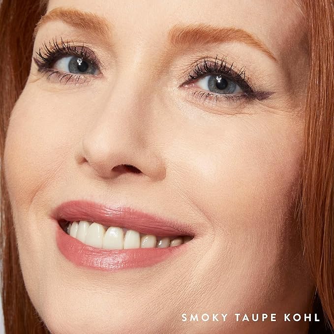 LAURA GELLER NEW YORK Kajal Longwear Kohl Eyeliner Pencil – Smoky Taupe – Smooth, Blendable Application, Long-Wearing, Non-Creasing – Infused with Caffeine & Vitamin E – Built-In Sharpener