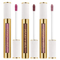 MAKI YIKA 3Pc Metallic Lipstick Long Lasting Pink Brown Nude Glitter Lipsticks
