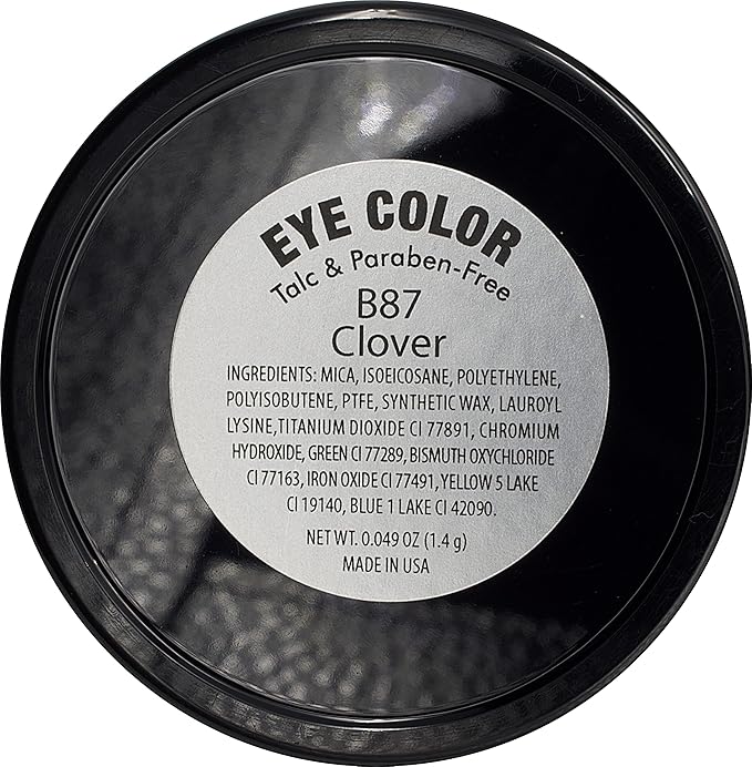 Pure Ziva Clover Shimmering Emerald Green Yellow Gold Flecked Forest Pressed Powder Single Vegan Eyeshadow; Talc, Paraben & Cruelty Free