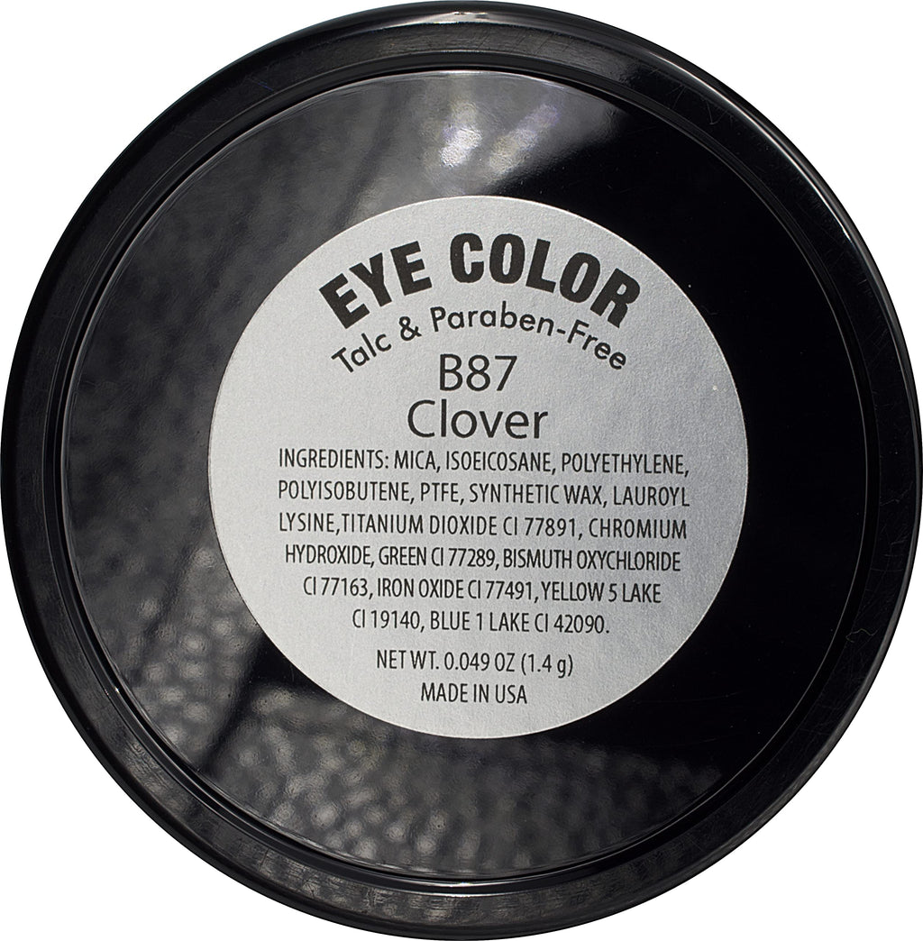 Pure Ziva Clover Shimmering Emerald Green Yellow Gold Flecked Forest Pressed Powder Single Vegan Eyeshadow; Talc, Paraben & Cruelty Free