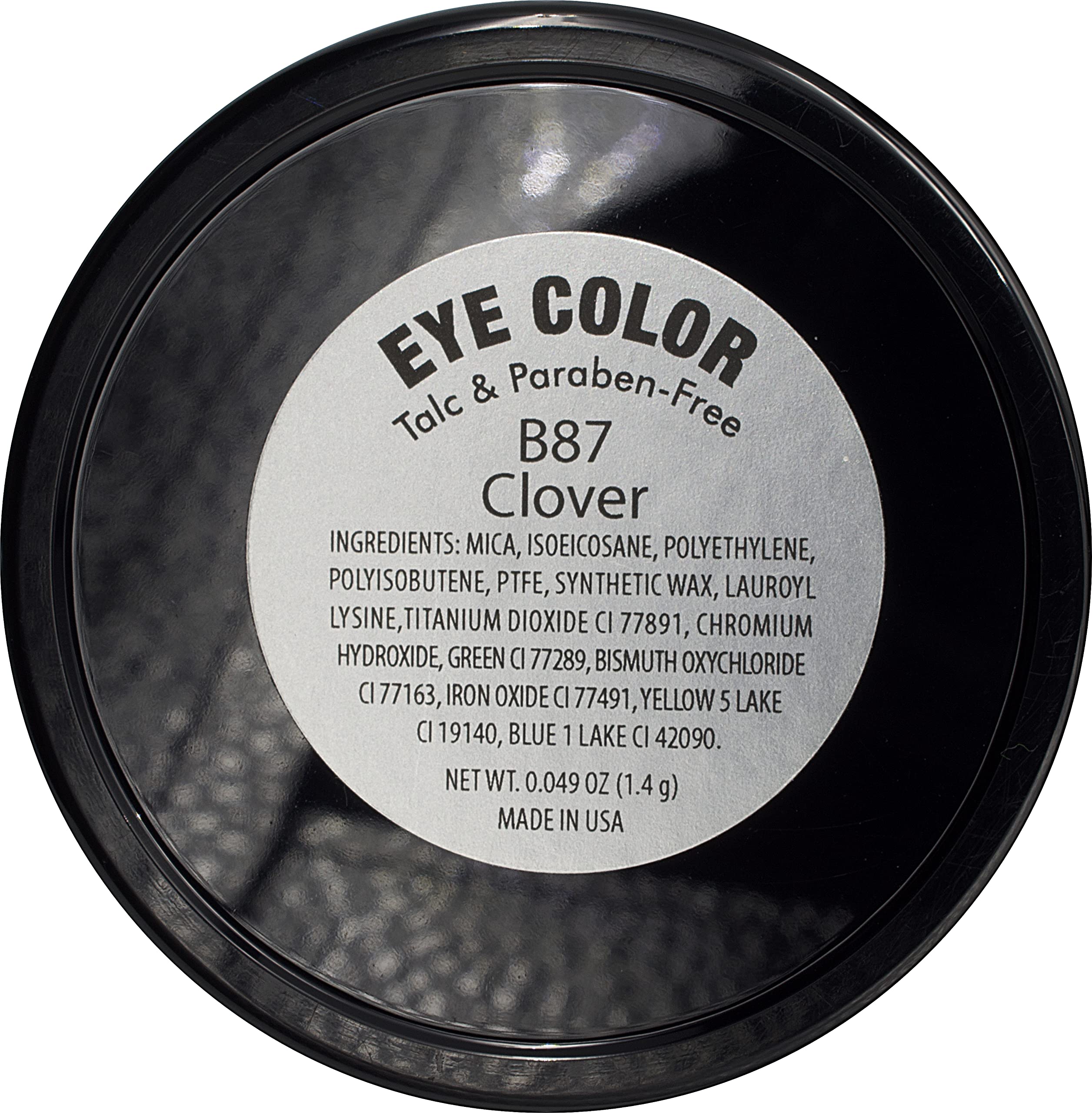 Pure Ziva Clover Shimmering Emerald Green Yellow Gold Flecked Forest Pressed Powder Single Vegan Eyeshadow; Talc, Paraben & Cruelty Free