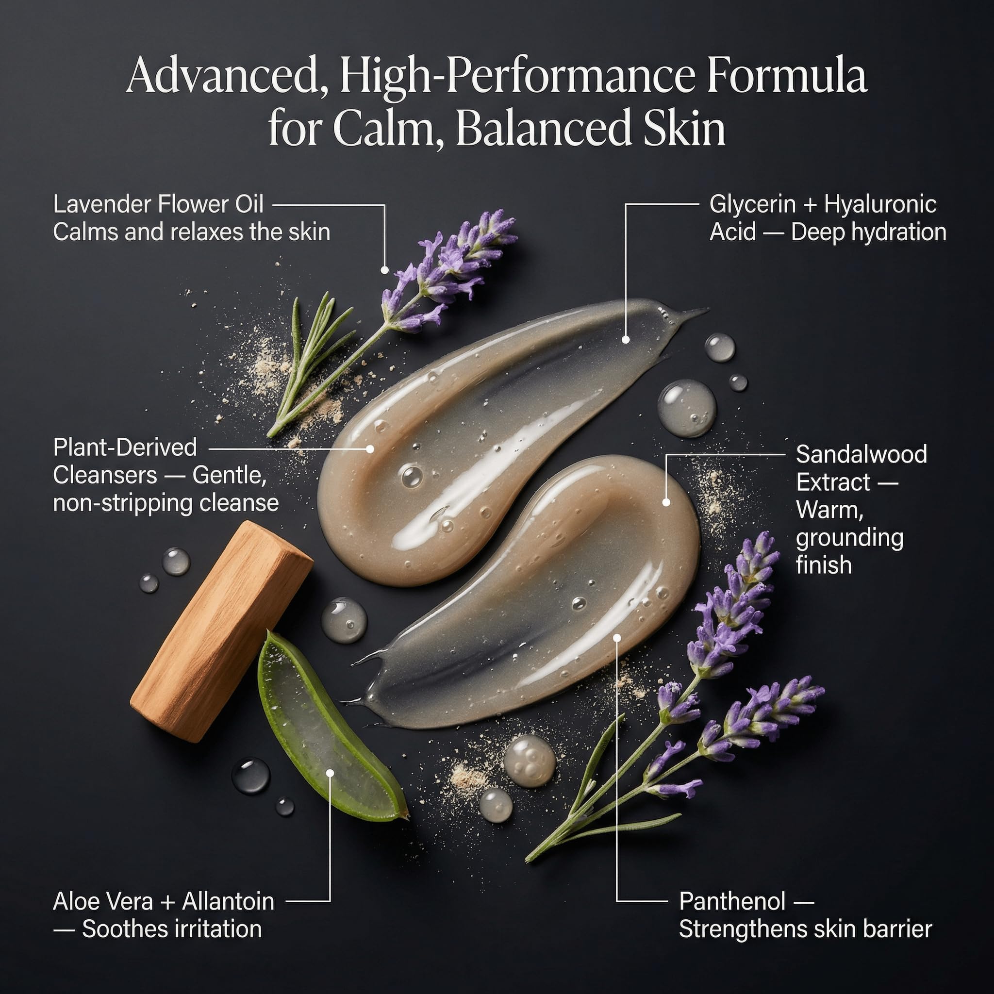 HygieneLab Mens Natural Body Wash - Ultra Hydrating, EWG Verified Clean Formula, Lavender Sands Scent, Sulfate-Free, Paraben-Free, Phthalates-Free, Gentle & Effective for Healthy Skin (10 oz)