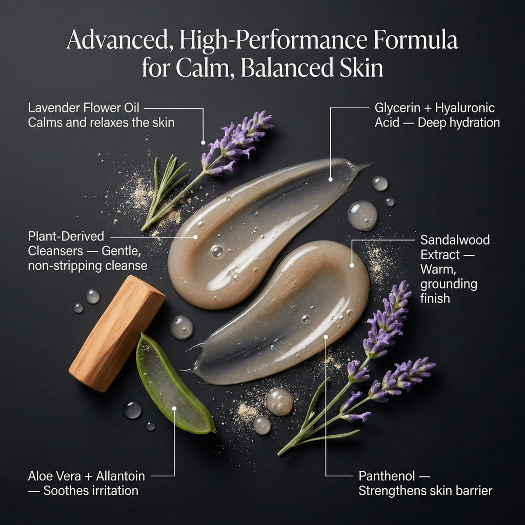 HygieneLab Natural Mens Body Wash, EWG Verified, Lavender Sands, 10 oz