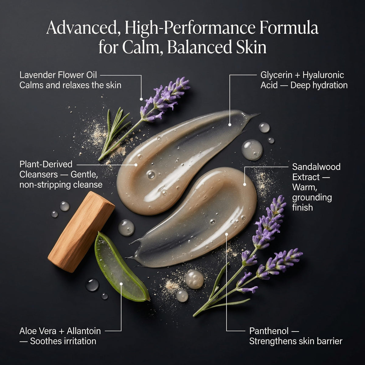HygieneLab Natural Mens Body Wash, EWG Verified, Lavender Sands, 10 oz