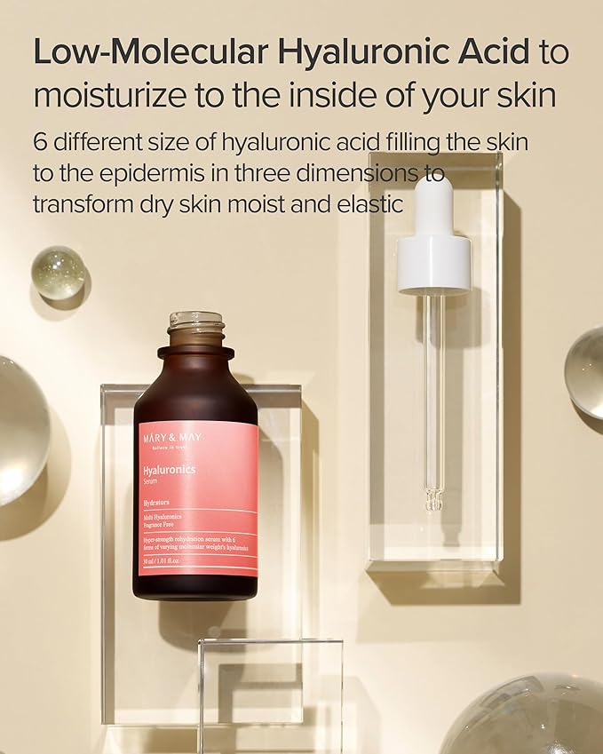 Mary&May Hyaluronic Acid Serum with 6 Types HA, 1.01 fl oz