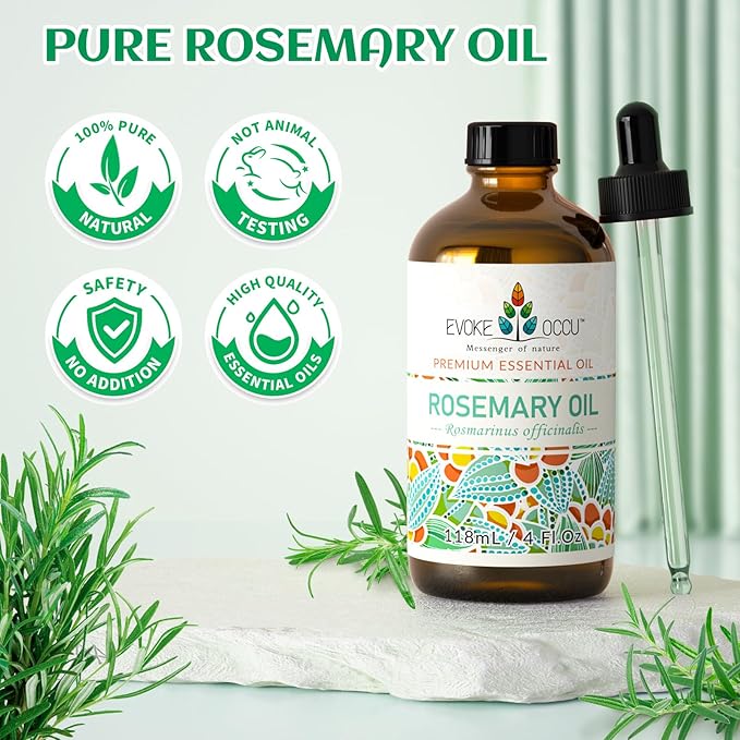 EVOKE OCCU Rosemary Essential Oil for Hair Care, Diffuser & DIY