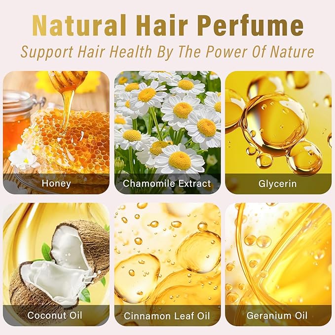 Crislan Hair Perfume, Pheromones Perfumes for Women, 50ml Natural Scented Hair Mist, Leave-In Conditioning Spray for Dry & Frizzy Hair, Long Lasting Fragrance