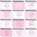 Hillban 36 Pcs Christian Gifts for Women Christian Pink Bow Makeup Bags Bible Verse Cosmetic Bag Inspirational Pencil Case with Zipper Coquette Bowknot Travel Organizer Pouch for Wedding Bachelorette