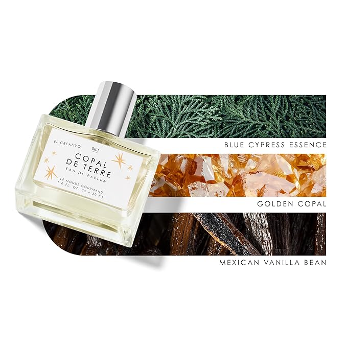 Le Monde Gourmand Copal de Terre Eau de Parfum Spray Perfume for Women, El Creativo, Golden Copal, Blue Cypress & Mexican Vanilla Scent, 1 fl oz (30 ml)
