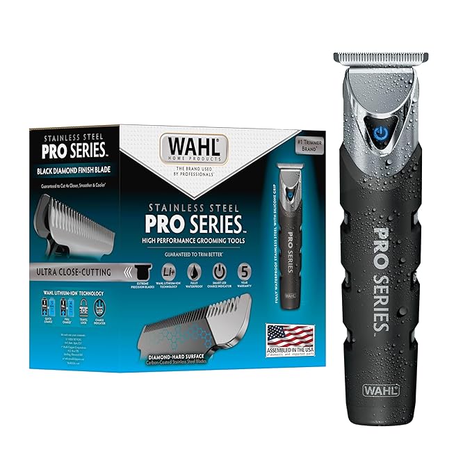 Wahl USA Pro Series Stainless Steel Cordless USB Beard Trimmer for Men