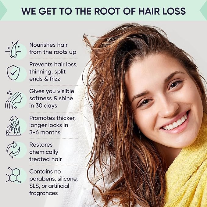 Moerie Mineral Hair Growth & Repair Mask – Hair Loss treatment Mask – Hair Regrowth For Longer, Thicker, Fuller Hair - Vegan Friendly – Paraben & Silicone Free, Triple Set
