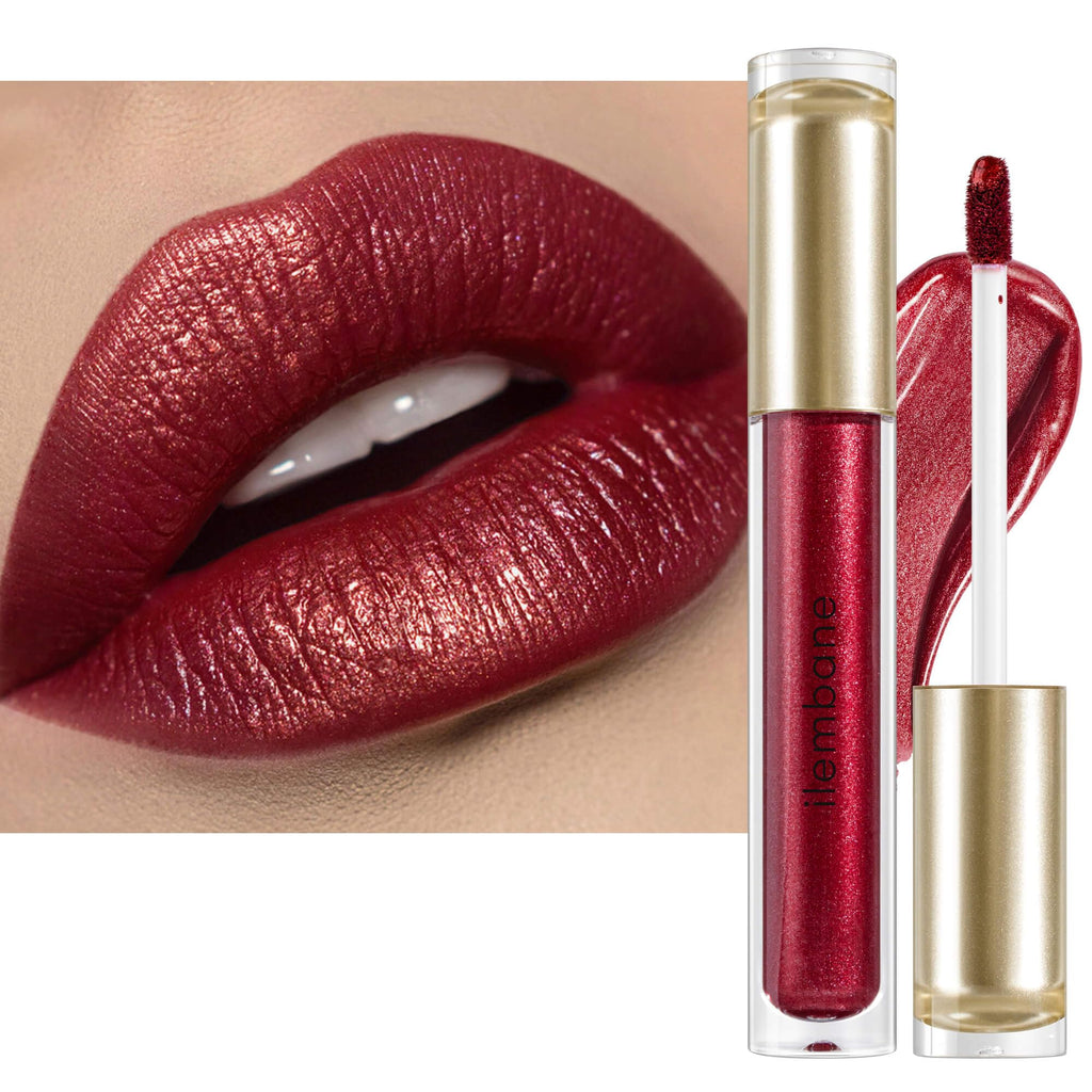 ilembane Burgundy Metallic Liquid Lipstick, Long Lasting - Be Brave