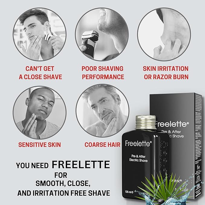 Pre Electric Shave After Shave Lotion Cream - Best For Close Shave - Smooth Irritation-Free Shaving - Shooting and Moisturising Formula Balm. Pherolink. Freelette