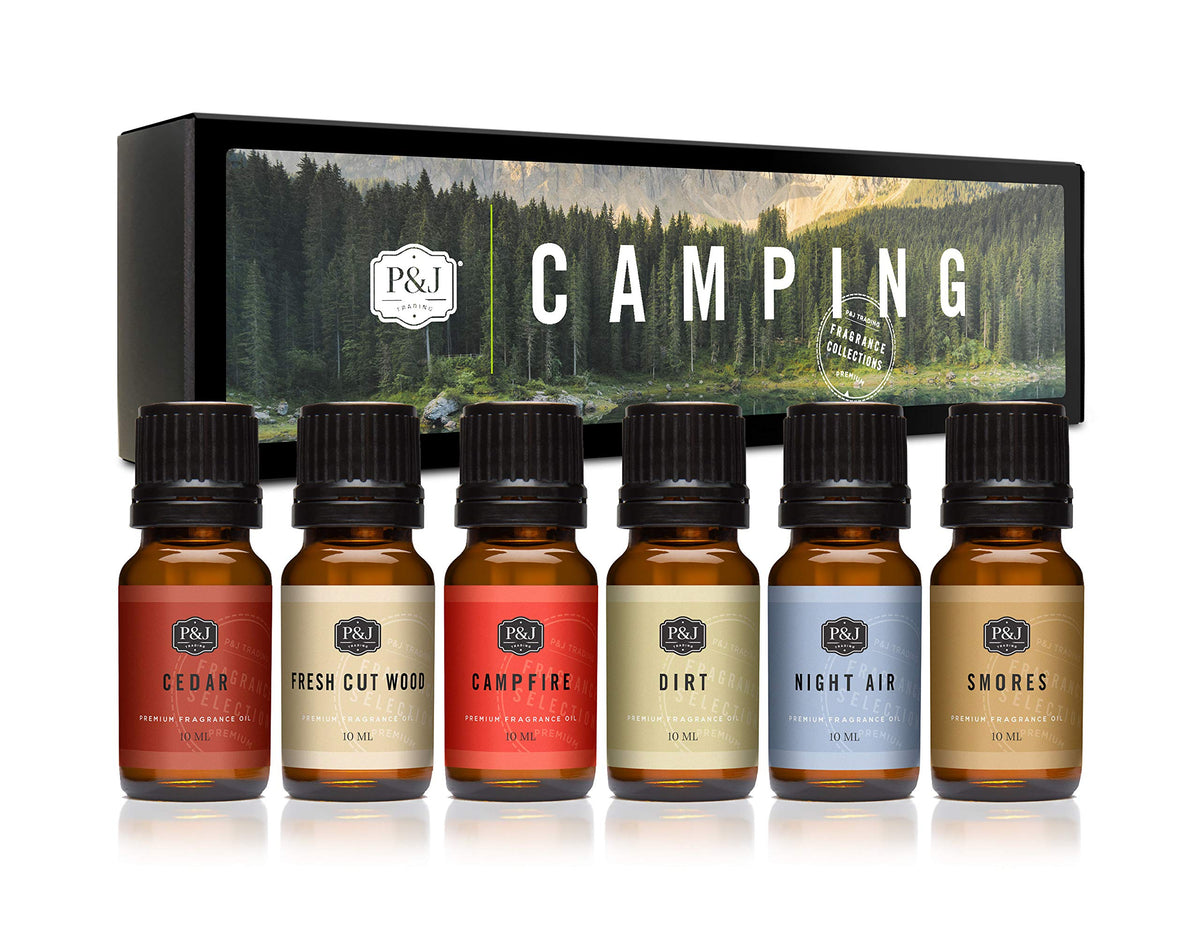 P&J Fragrance Oil Favorites Set | Fresh Cotton, Amber, Leather, Strawberry Shortcake, Lilac, Vanilla for Candle Making, Soap Making Supplies, Diffuser Oils Scents