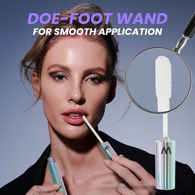 Wonderskin Lip Gloss – Wonder Blading Top Gloss, Hydrating High Shine Lip Makeup (Holographic)