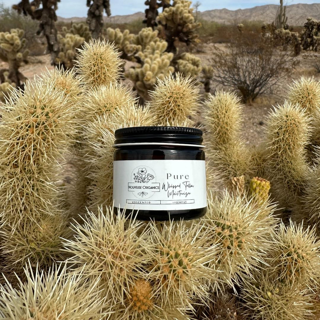 Pure - Whipped Tallow Moisturizer - Unscented - 100% Grass-Fed Tallow & Organic Jojoba, Chemical-Free, Non-Comedogenic, For Dry, Sensitive & Eczema-Prone Skin - Children & Pets - 1.7oz