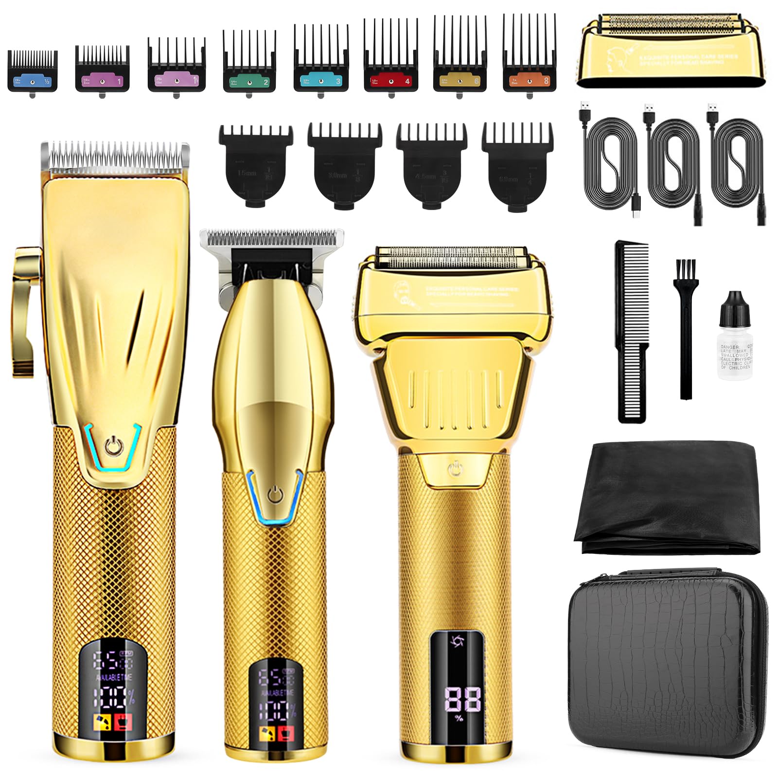 Hair Clippers for Men Professional, Adjustable Speed, 3 in 1 with Bag