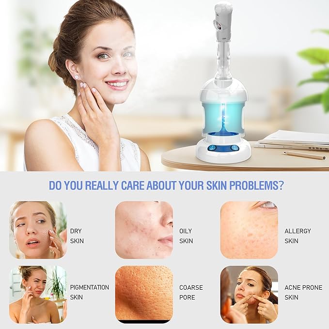 Kingsteam Facial Steamer, Ozone Nano Ionic Face Steamer for Deep Cleaning