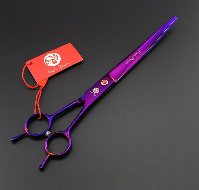 Purple Dragon 8 inch 3 in 1 Professional Pet Grooming Thinning Scissors