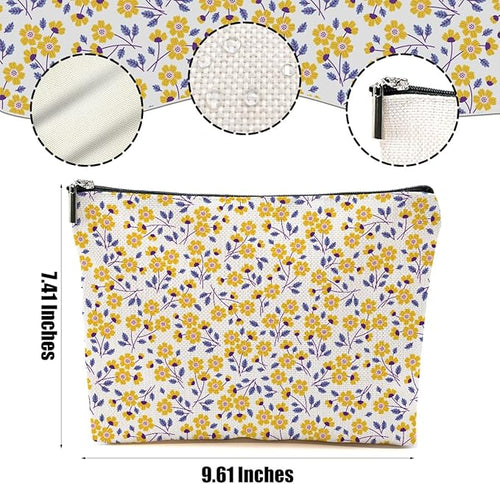 4 Packs Cute Flowers Makeup Bag, Friend Friendship Gifts for Women Girls