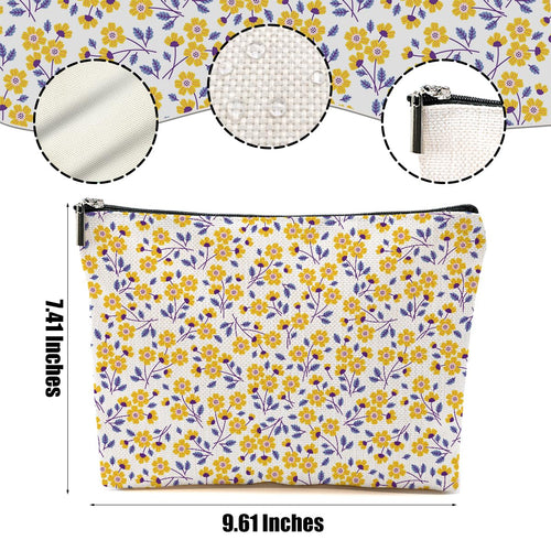 4 Packs Cute Flowers Makeup Bag, Friend Friendship Gifts for Women Girls