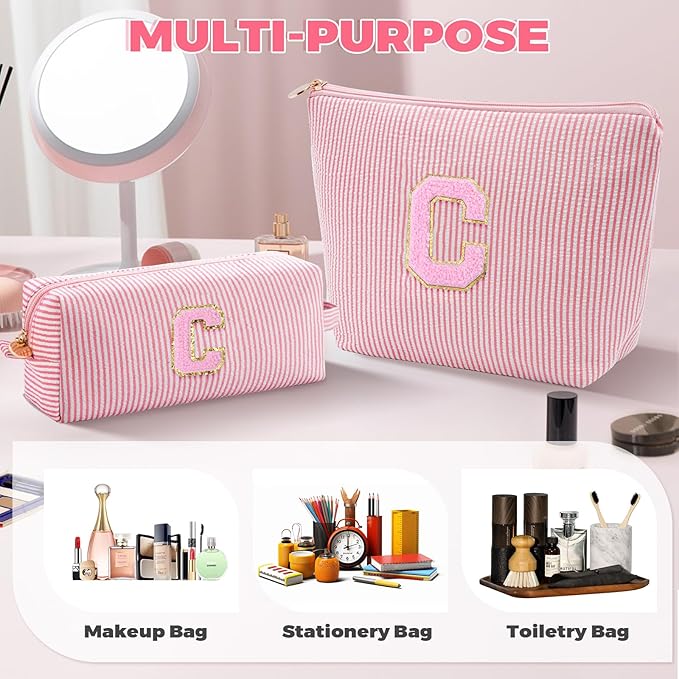 Btffitting Gifts for Teen Girls Women - Birthday Gifts for 10 11 12 13 14 15 16 17 18 Years Old Girl,Makeup Bag Cosmetic Bag,Teacher Gift Trendy Stuff Toiletry Bag - Peach,C