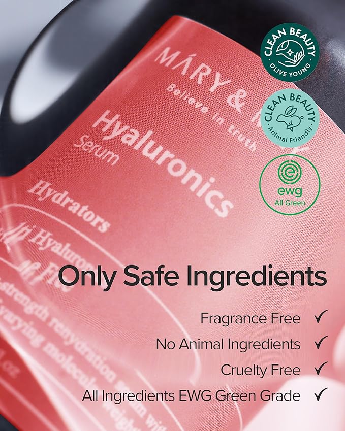 Mary&May Hyaluronic Acid Serum with 6 Types HA, 1.01 fl oz