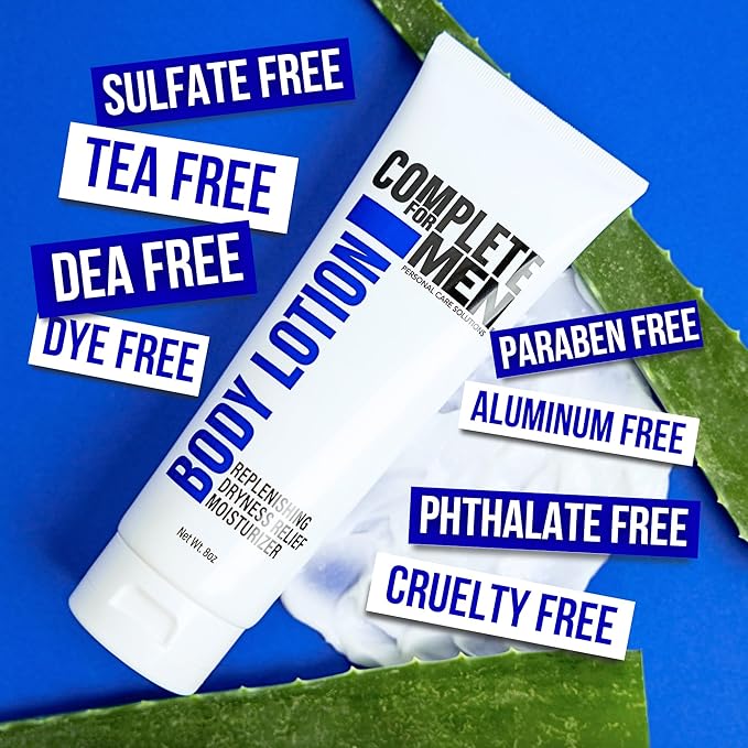 COMPLETE FOR MEN - Body Lotion for Men, for Dry Skin: Non-Greasy Hand & Body Moisturizer with Shea Butter, Aloe Vera, 24 Hour Hydration, Mens Lotion for Dry Skin
