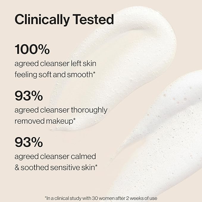 Honest Beauty Sensitive Skin Calming Cream Cleanser, Unscented, 4 fl oz