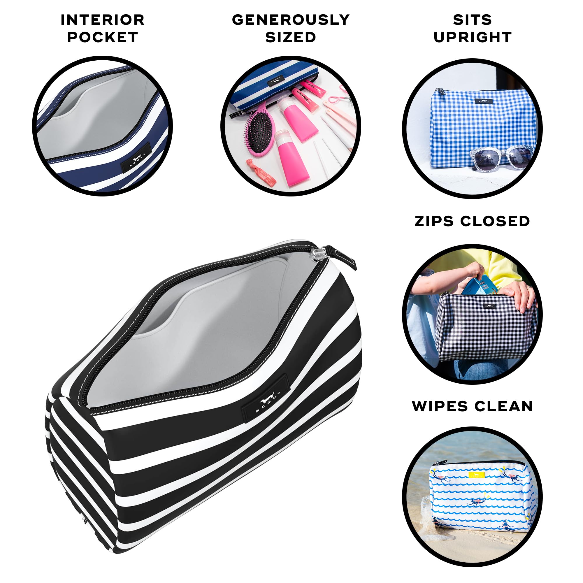 SCOUT Packin' Heat Cosmetic Bag - Toiletry Travel Bag - Fleetwood Black