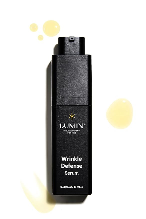 Lumin Wrinkle Defense Serum for Men – Vitamin C & Hyaluronic Acid Face Serum, Lightweight Hydrating Skincare for Smoother-Looking Skin & More Even Appearance, 15 mL