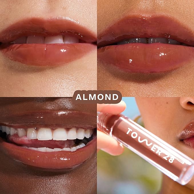Tower 28 ShineOn Lip Gloss Jelly, Almond (0.13 oz)