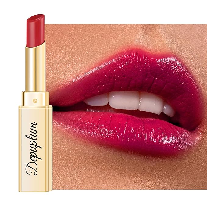 Depuplum Red Lipstick for Women Moisture Lip Gloss Tinted Lip Balm