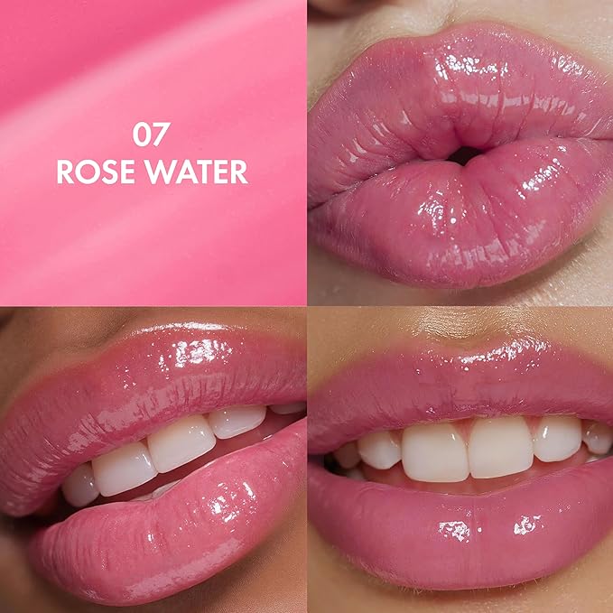 Amuse SEOUL Daisy Flower Dew Tint (07 ROSE WATER) - Glossy Moisturizing Lip Stain, Watery Glow Lip Tint, Long Lasting Color, Dewy Finish, Vegan, Korean Beauty Makeup