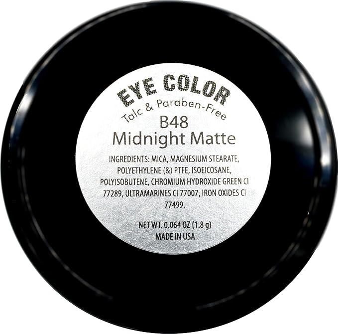 Pure Ziva Midnight Matte Deep Navy Blue Pressed Powder Single Vegan Eyeshadow; Talc, Paraben & Cruelty Free