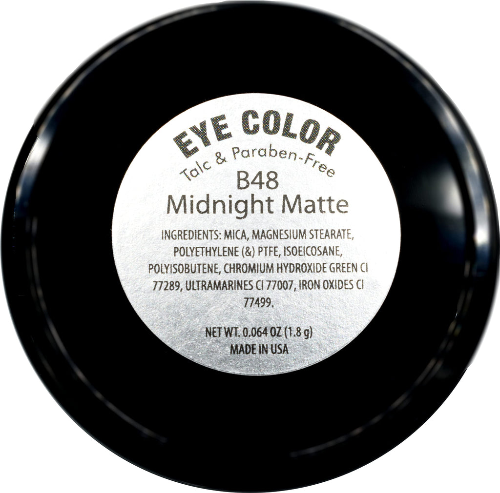 Pure Ziva Midnight Matte Deep Navy Blue Pressed Powder Single Vegan Eyeshadow; Talc, Paraben & Cruelty Free