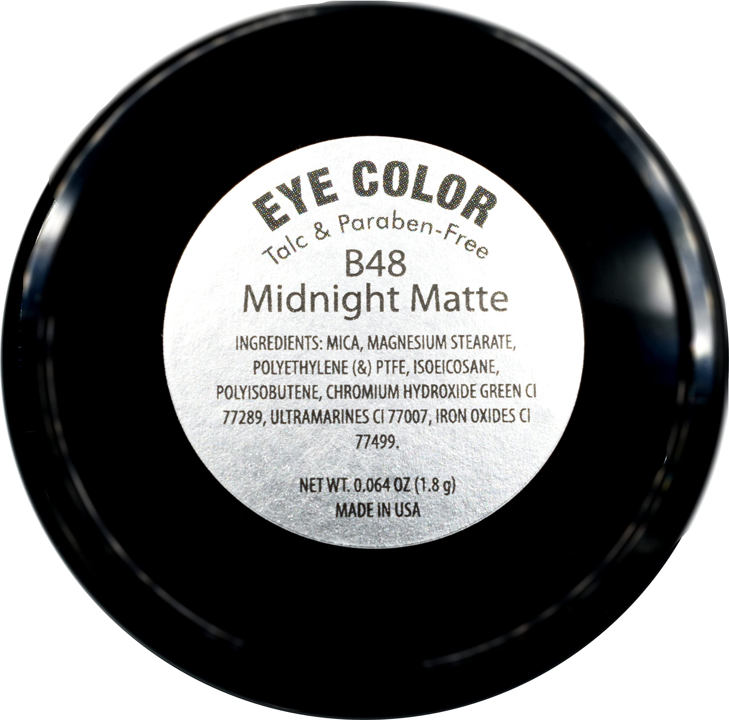 Pure Ziva Midnight Matte Deep Navy Blue Pressed Powder Single Vegan Eyeshadow; Talc, Paraben & Cruelty Free