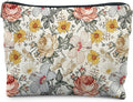 RYYCDOI Floral Makeup Bag, Vintage Floral Pouch for Women, Aesthetic Makeup Bag, Flower Gifts for Women, Gifts for Flower Lovers, Colorful Garden Flowers Makeup Pouch