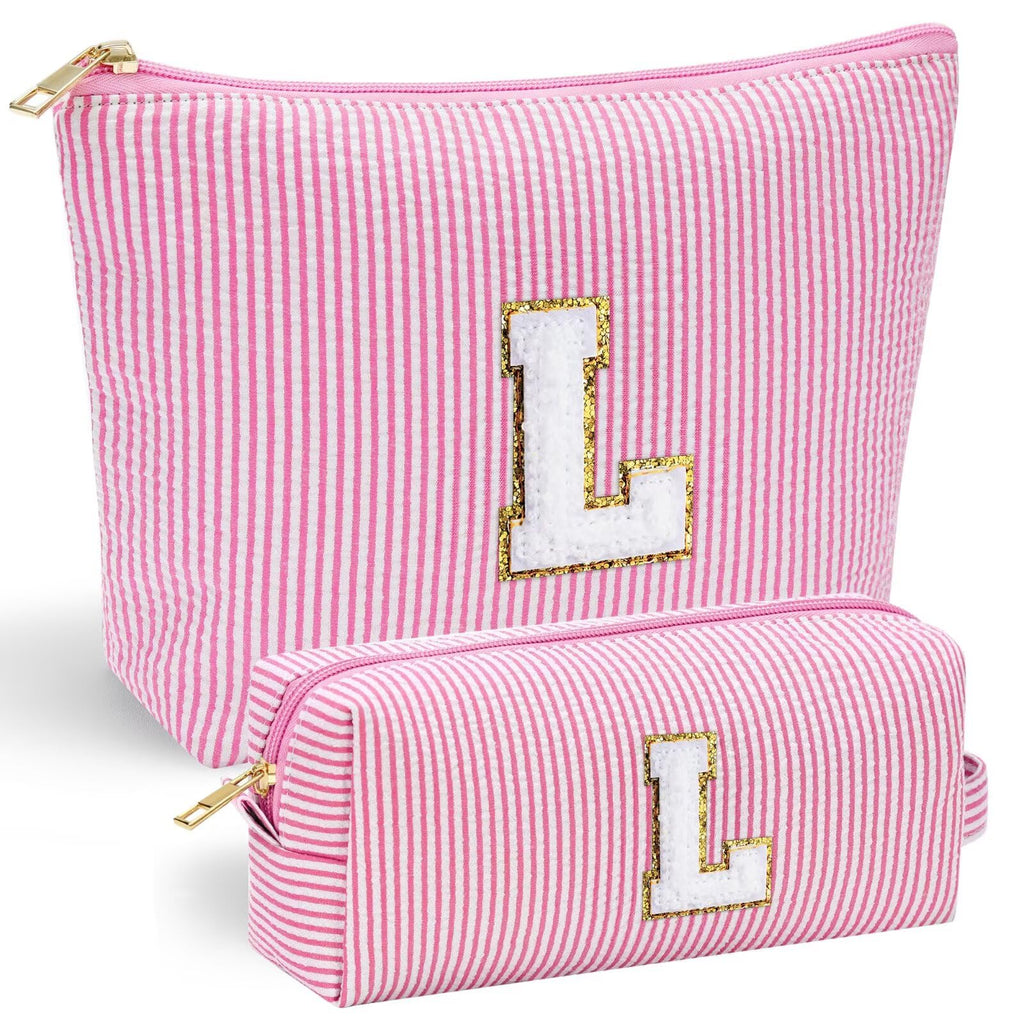 YOOLIFE Birthday Gifts for Kids Teen Girl Gift for Girls, Pink Makeup Bag Cosmetic Bags Daughter Sister Birthday Gift for Girls Women Teacher Gifts Preppy Makeup Bag L