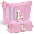 YOOLIFE Birthday Gifts for Kids Teen Girl Gift for Girls, Pink Makeup Bag Cosmetic Bags Daughter Sister Birthday Gift for Girls Women Teacher Gifts Preppy Makeup Bag L