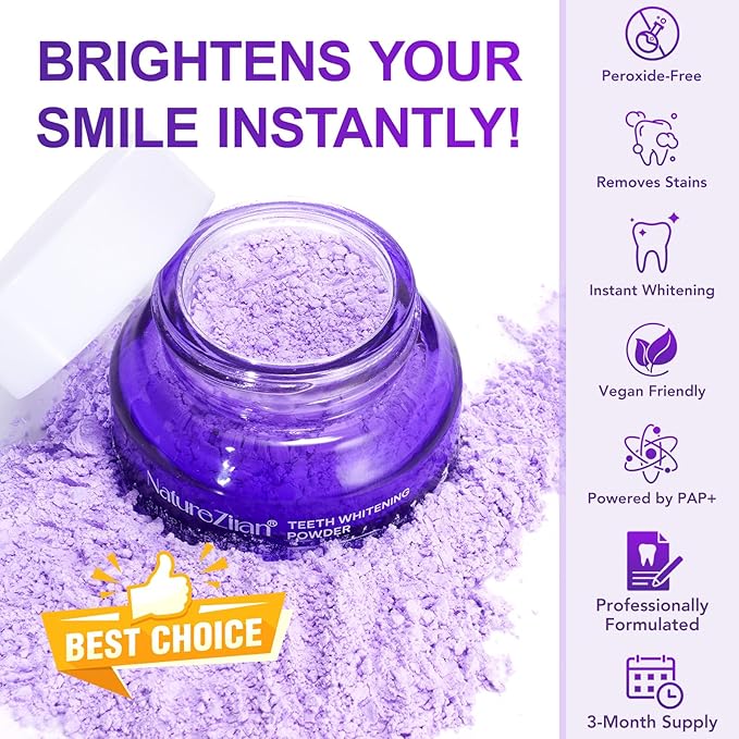 Teeth Whitening Powder - Teeth Whitening - Removes Stains - No Sensitivity - Toothpaste Power - Breath Freshener - for Coffee
