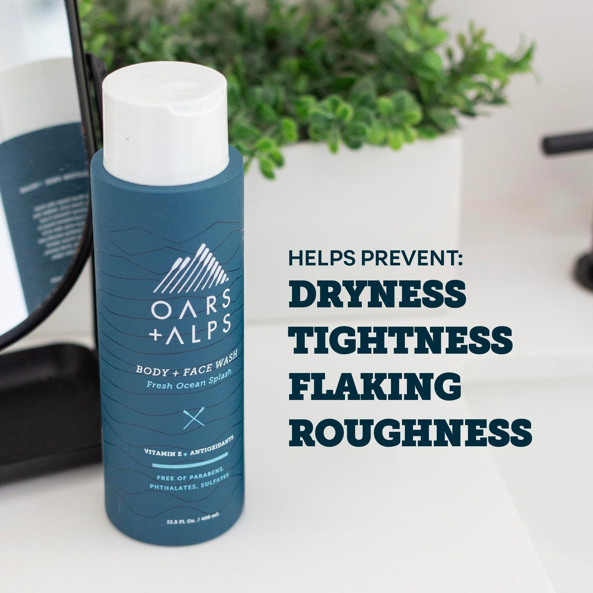 Oars + Alps Mens Body & Face Wash, Moisturizing Body Wash, 1pk, 13.5 Fl Oz