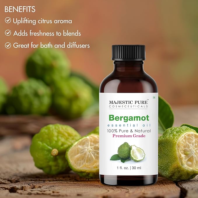 Majestic Pure Bergamot Essential Oil for Diffuser - 1 fl oz