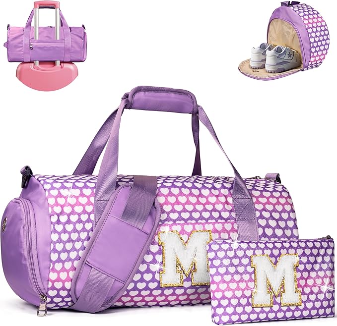 Vogewood Initial Birthday Gifts for 9 Year Old Girl,Kid Glitter Travel Bag