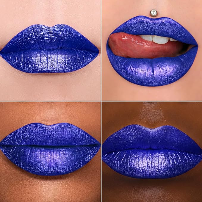 MAKI YIKA Blue Lipstick for Women Glitter Lipsticks Long Lasting Lipstick