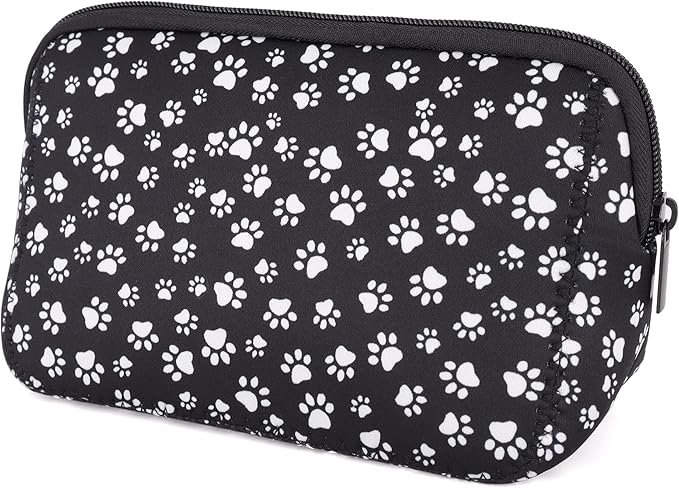AJLTPA Waterproof Neoprene Cosmetic Bag, Paw Print