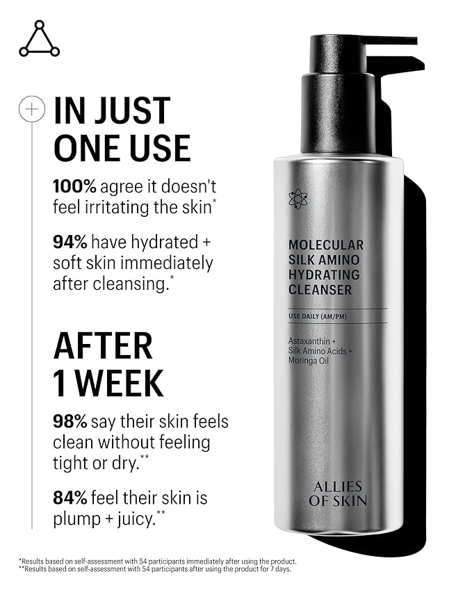 Allies of Skin Hydrating Silk Amino Face Cleanser, 8.45 Fl Oz